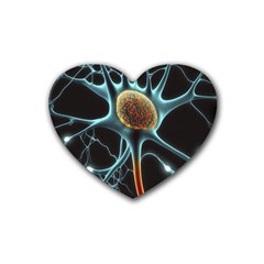 Organism Neon Science Rubber Heart Coaster (4 Pack) by Ndabl3x