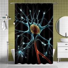 Organism Neon Science Shower Curtain 48  X 72  (small)  by Ndabl3x