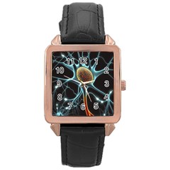 Organism Neon Science Rose Gold Leather Watch  by Ndabl3x