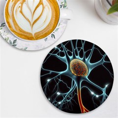 Organism Neon Science Uv Print Round Tile Coaster by Ndabl3x