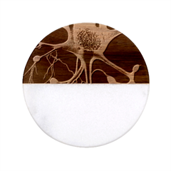 Organism Neon Science Classic Marble Wood Coaster (round)  by Ndabl3x