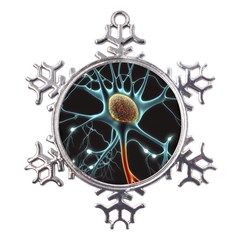 Organism Neon Science Metal Large Snowflake Ornament by Ndabl3x