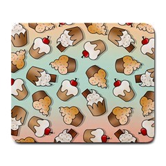 Cupcakes Cake Pie Pattern Large Mousepad by Ndabl3x