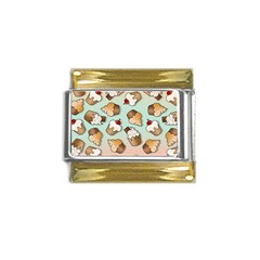 Cupcakes Cake Pie Pattern Gold Trim Italian Charm (9mm) by Ndabl3x