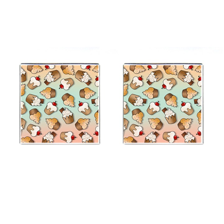 Cupcakes Cake Pie Pattern Cufflinks (Square)