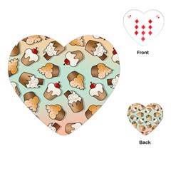 Cupcakes Cake Pie Pattern Playing Cards Single Design (heart) by Ndabl3x