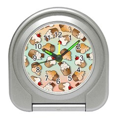 Cupcakes Cake Pie Pattern Travel Alarm Clock by Ndabl3x