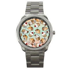 Cupcakes Cake Pie Pattern Sport Metal Watch by Ndabl3x