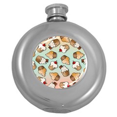 Cupcakes Cake Pie Pattern Round Hip Flask (5 Oz) by Ndabl3x