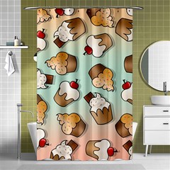 Cupcakes Cake Pie Pattern Shower Curtain 48  X 72  (small)  by Ndabl3x