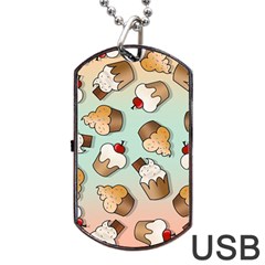 Cupcakes Cake Pie Pattern Dog Tag Usb Flash (one Side) by Ndabl3x