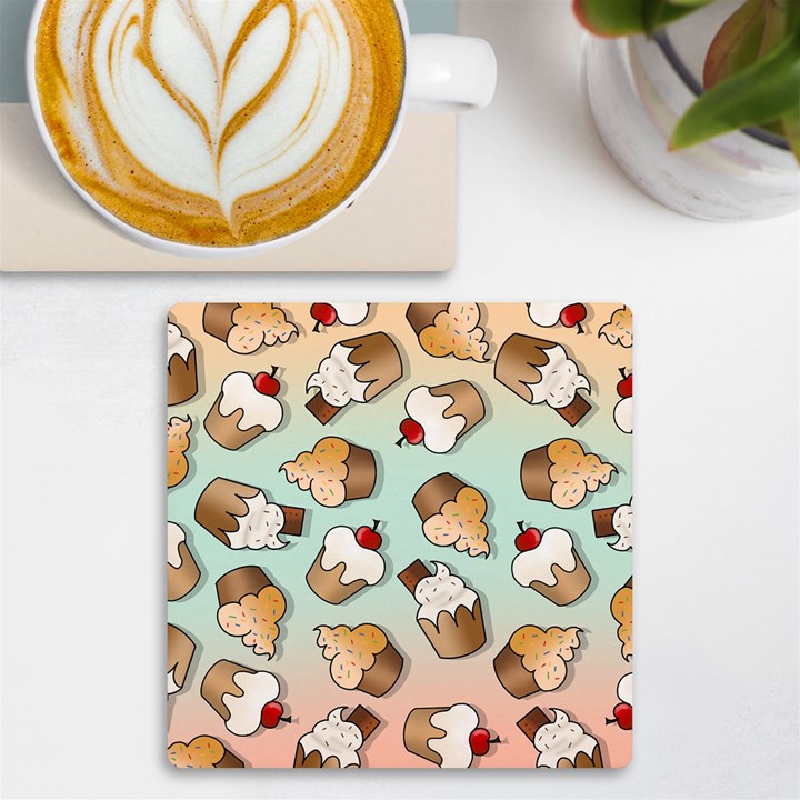 Cupcakes Cake Pie Pattern UV Print Square Tile Coaster 