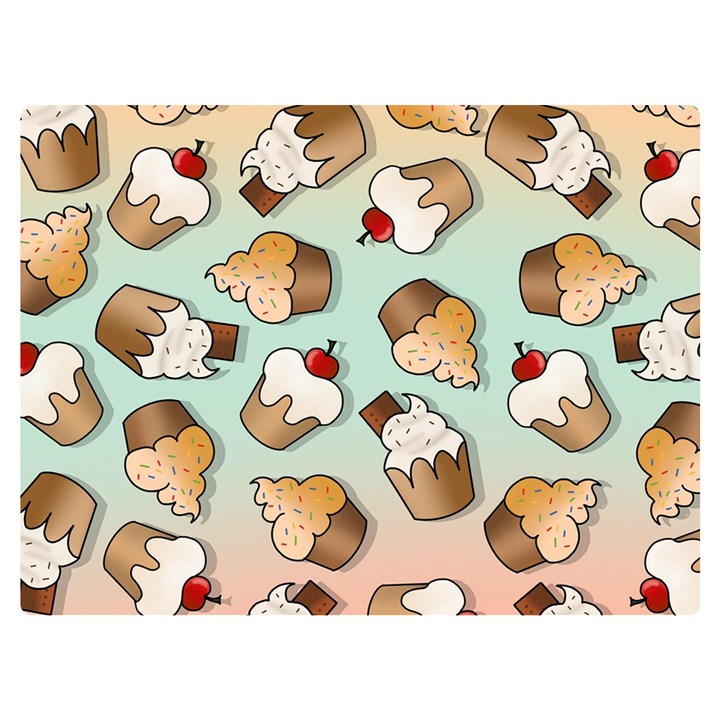 Cupcakes Cake Pie Pattern Two Sides Premium Plush Fleece Blanket (Extra Small)