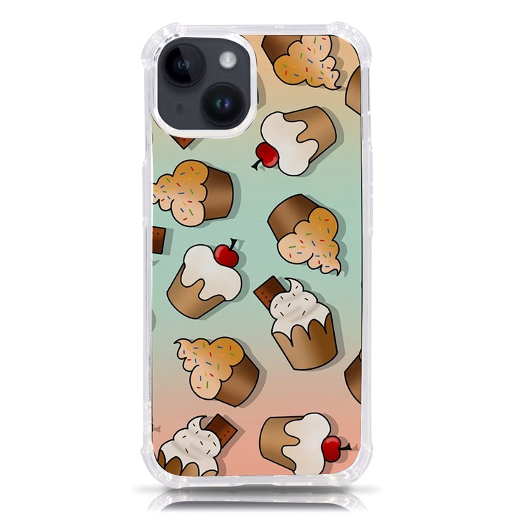 Cupcakes Cake Pie Pattern iPhone 14 TPU UV Print Case