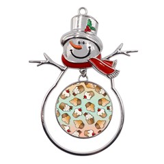 Cupcakes Cake Pie Pattern Metal Snowman Ornament by Ndabl3x