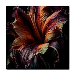 Flower Orange Lilly Tile Coaster by Ndabl3x