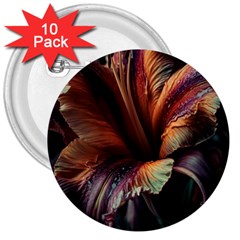 Flower Orange Lilly 3  Buttons (10 Pack)  by Ndabl3x