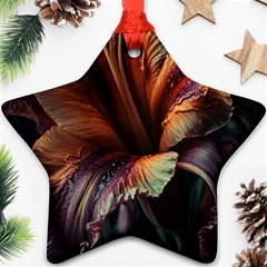 Flower Orange Lilly Star Ornament (two Sides) by Ndabl3x