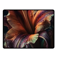 Flower Orange Lilly Fleece Blanket (small) by Ndabl3x