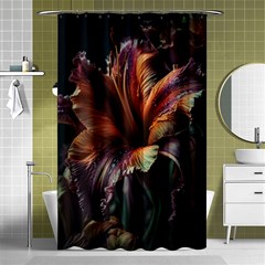 Flower Orange Lilly Shower Curtain 48  X 72  (small)  by Ndabl3x