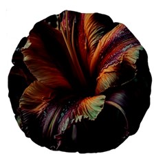 Flower Orange Lilly Large 18  Premium Round Cushions by Ndabl3x