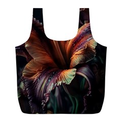 Flower Orange Lilly Full Print Recycle Bag (l) by Ndabl3x