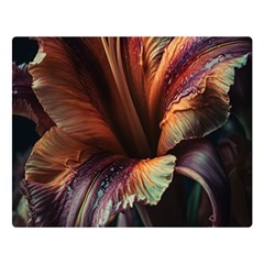 Flower Orange Lilly Two Sides Premium Plush Fleece Blanket (large) by Ndabl3x