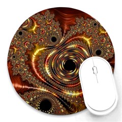 Geometric Art Fractal Abstract Art Round Mousepad by Ndabl3x