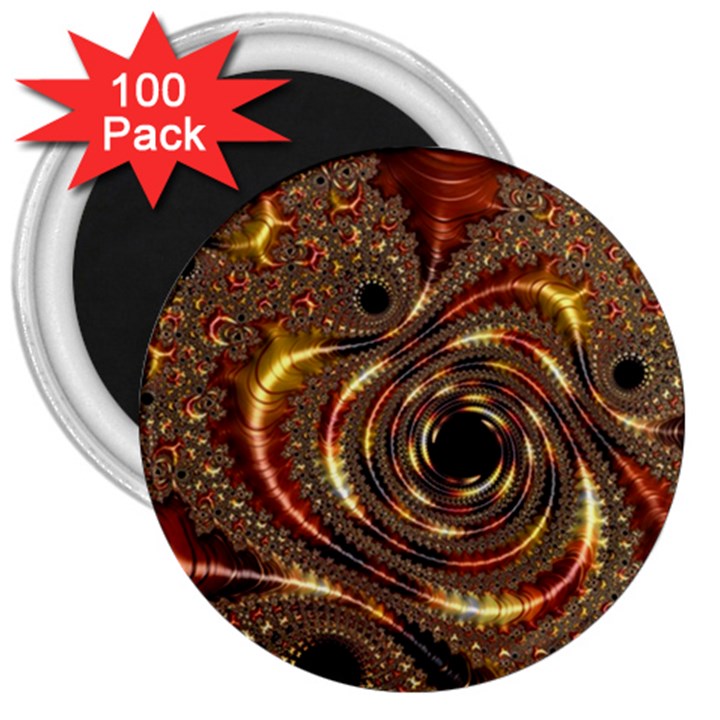 Geometric Art Fractal Abstract Art 3  Magnets (100 pack)