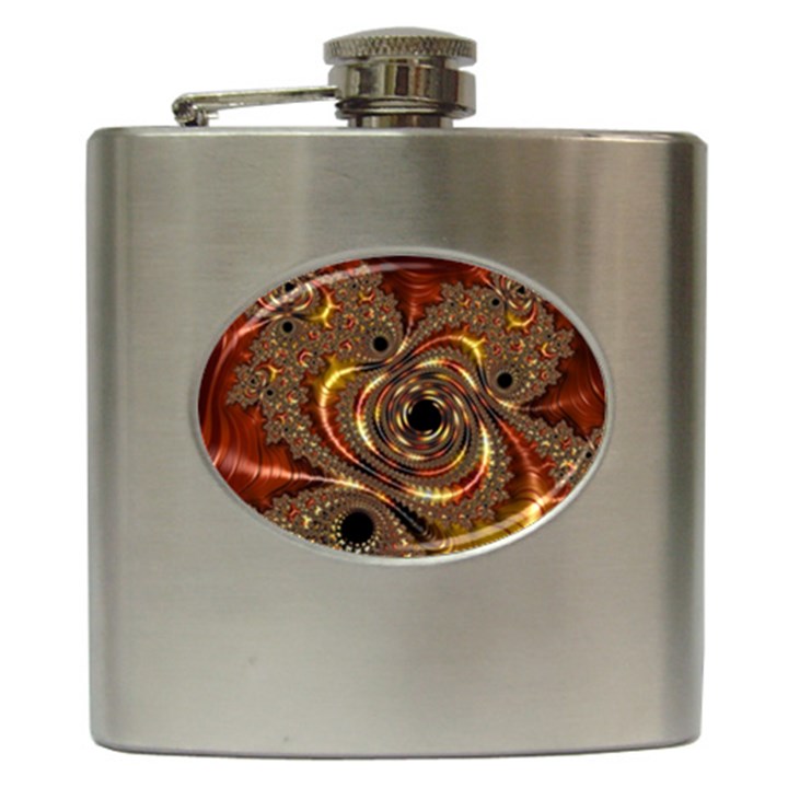 Geometric Art Fractal Abstract Art Hip Flask (6 oz)