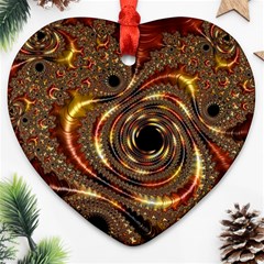 Geometric Art Fractal Abstract Art Heart Ornament (two Sides) by Ndabl3x