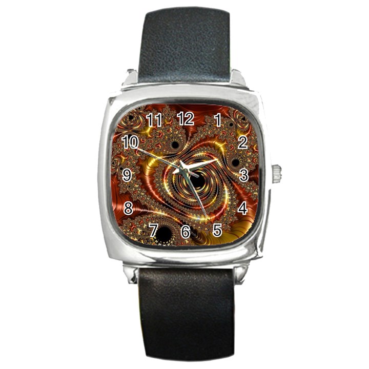 Geometric Art Fractal Abstract Art Square Metal Watch