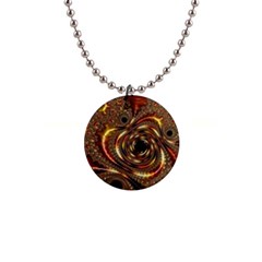 Geometric Art Fractal Abstract Art 1  Button Necklace by Ndabl3x