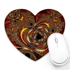 Geometric Art Fractal Abstract Art Heart Mousepad by Ndabl3x