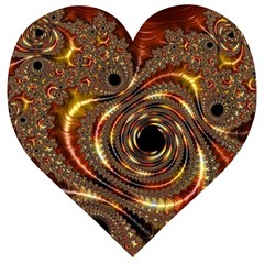 Geometric Art Fractal Abstract Art Wooden Puzzle Heart by Ndabl3x