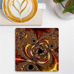 Geometric Art Fractal Abstract Art Uv Print Square Tile Coaster  by Ndabl3x