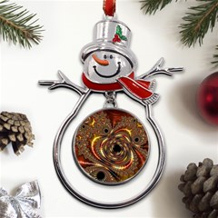 Geometric Art Fractal Abstract Art Metal Snowman Ornament