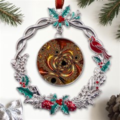 Geometric Art Fractal Abstract Art Metal X mas Wreath Holly Leaf Ornament