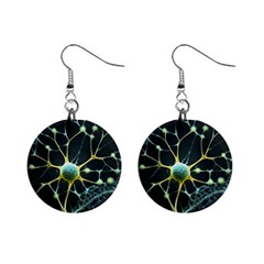 Neuron Network Mini Button Earrings by Ndabl3x