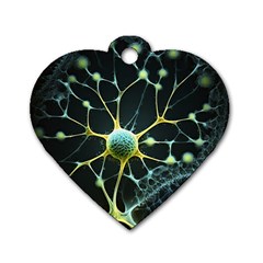 Neuron Network Dog Tag Heart (two Sides) by Ndabl3x