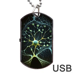 Neuron Network Dog Tag Usb Flash (two Sides) by Ndabl3x