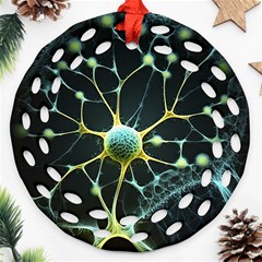 Neuron Network Round Filigree Ornament (two Sides) by Ndabl3x