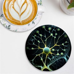 Neuron Network Uv Print Round Tile Coaster by Ndabl3x