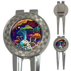 Mushrooms Fungi Psychedelic 3-in-1 Golf Divots by Ndabl3x