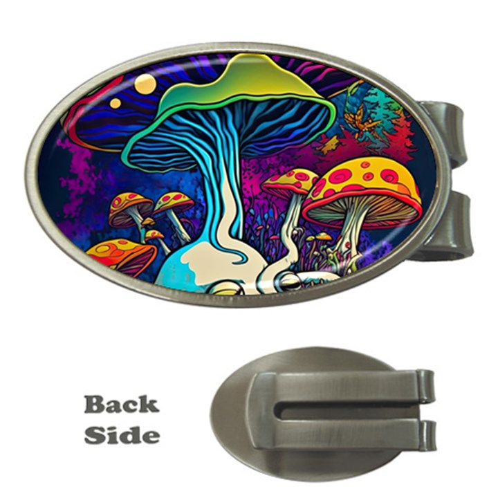 Mushrooms Fungi Psychedelic Money Clips (Oval) 