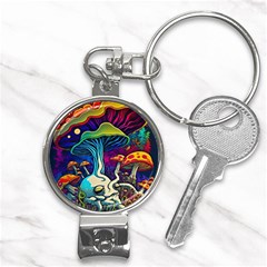 Mushrooms Fungi Psychedelic Nail Clippers Key Chain by Ndabl3x