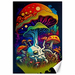 Mushrooms Fungi Psychedelic Canvas 12  X 18  by Ndabl3x