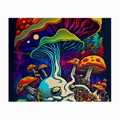 Mushrooms Fungi Psychedelic Small Glasses Cloth (2 Sides) by Ndabl3x