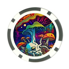 Mushrooms Fungi Psychedelic Poker Chip Card Guard (10 Pack) by Ndabl3x