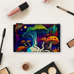 Mushrooms Fungi Psychedelic Cosmetic Bag (small) by Ndabl3x